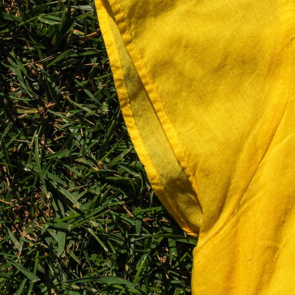 Yellow Screen Printed Chemise Aesthetic Mini Dress - Picture 6 of 13